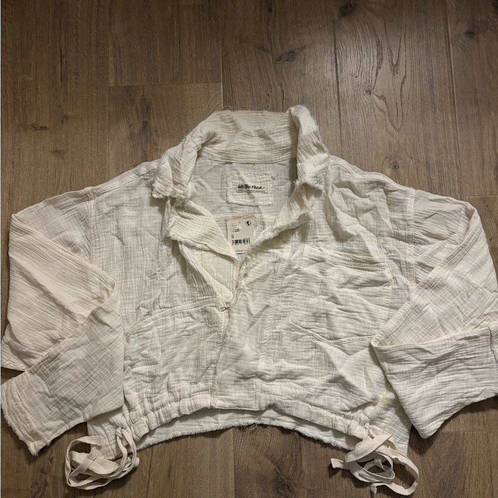 We The Free Cream Textured Blouse